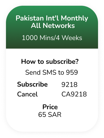 Pakistan Monthly prepaid