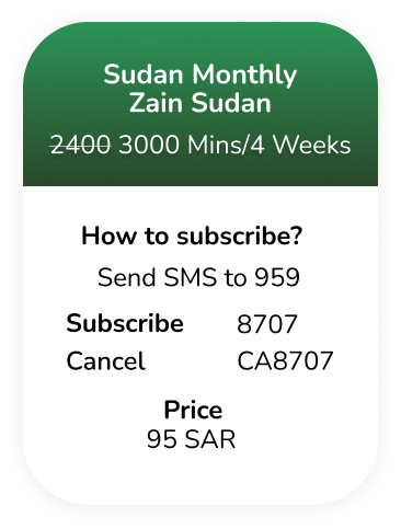 Prepaid Sudan Monthly Zain Sudan