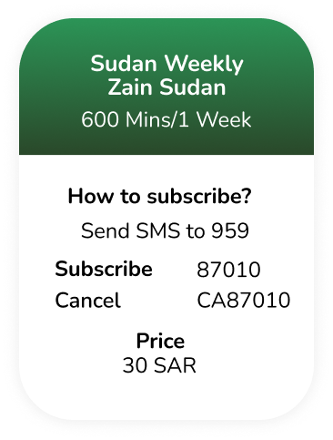 Prepaid Sudan Weekly Zain Sudan