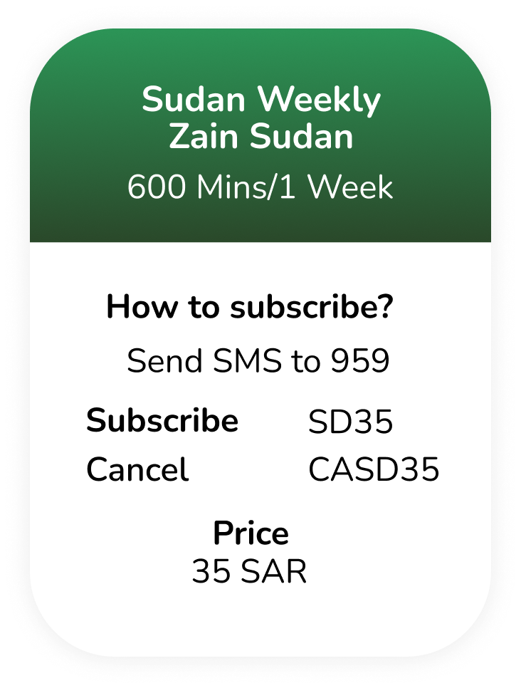 Prepaid Sudan Weekly Zain Sudan