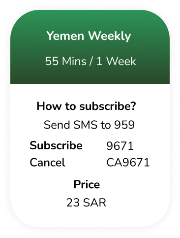 Yemen Postpaid Weekly