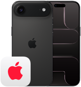 صورة تعرض جنباً إلى جنب جهاز iPhone Air، الجزء الخلفي الخارجي، نظام كاميرا Fusion، عدسة واحدة، فلاش، وجهاز iPhone Air، الجزء الأمامي الخارجي بتصميم كله شاشة